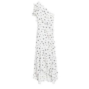 Banana Republic Black and white One-Shoulder Floral Maxi Dress
